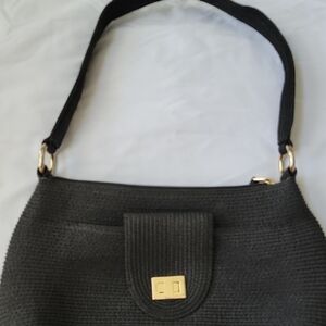 Talbots Straw Black Shoulder Bag